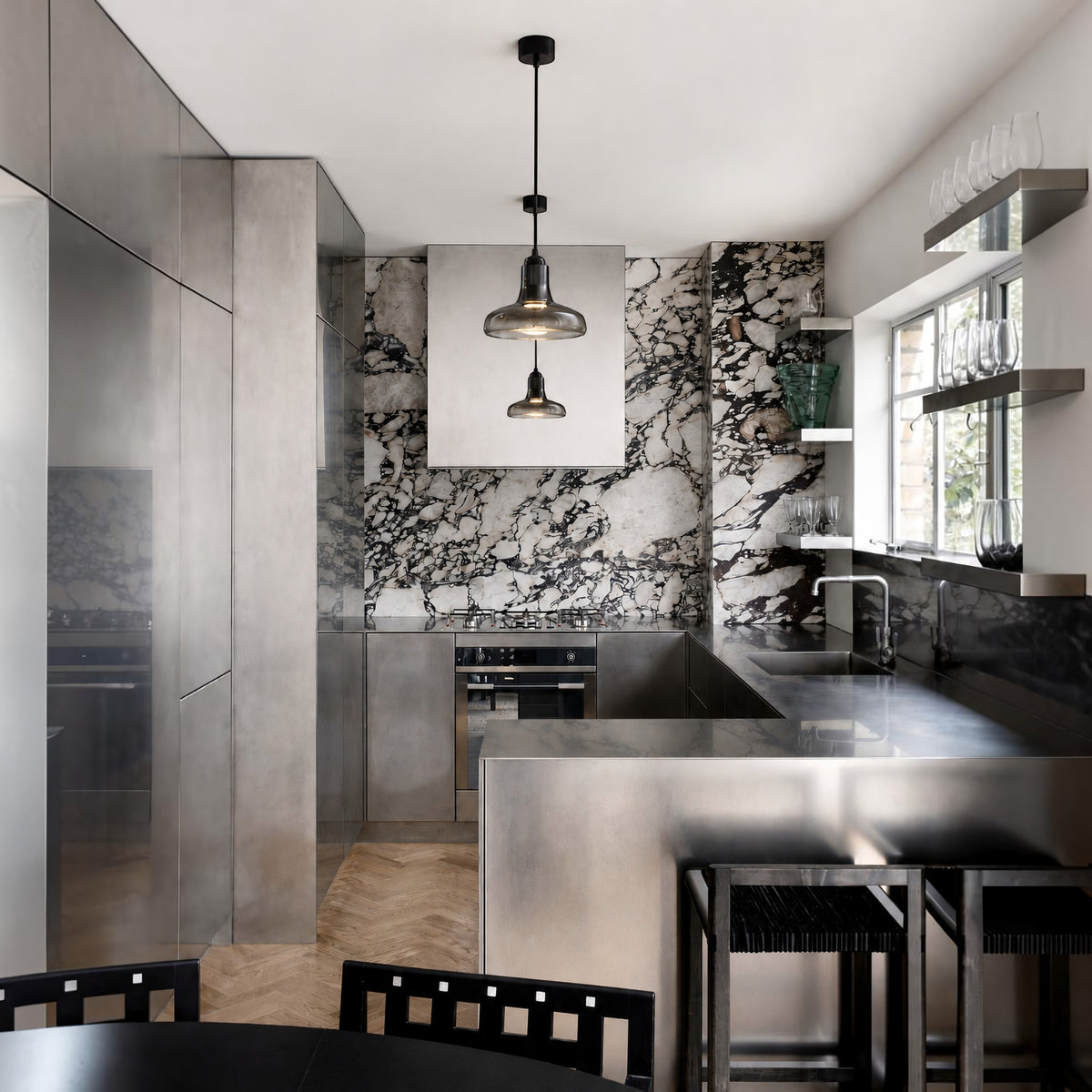 Lampara de colgar Vetro Marble hold L