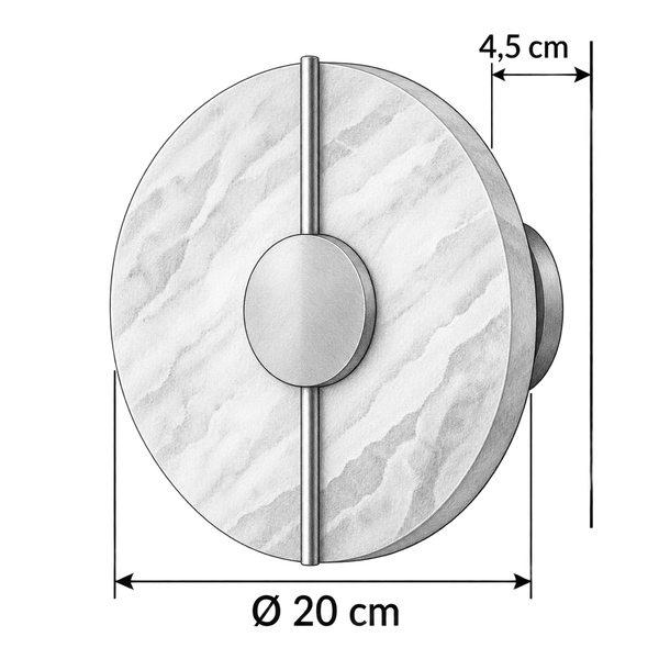 Lampara de pared Lithos circle símil mármol