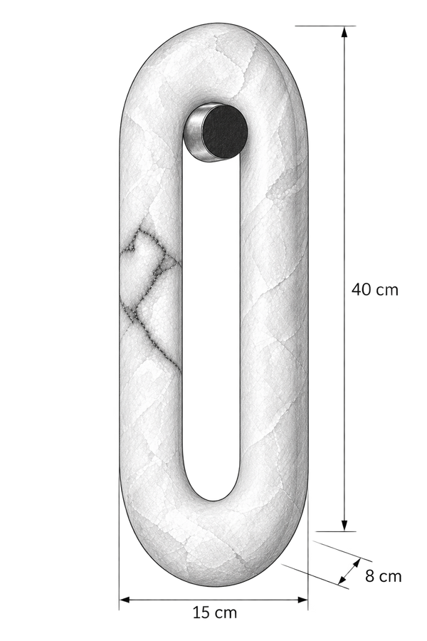 Lampara de pared Lithos oval hose símil mármol