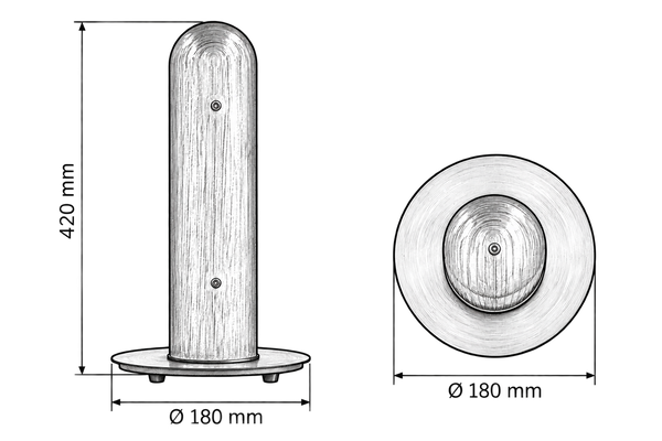 Lampara de mesa Vetro Ribbed Glass