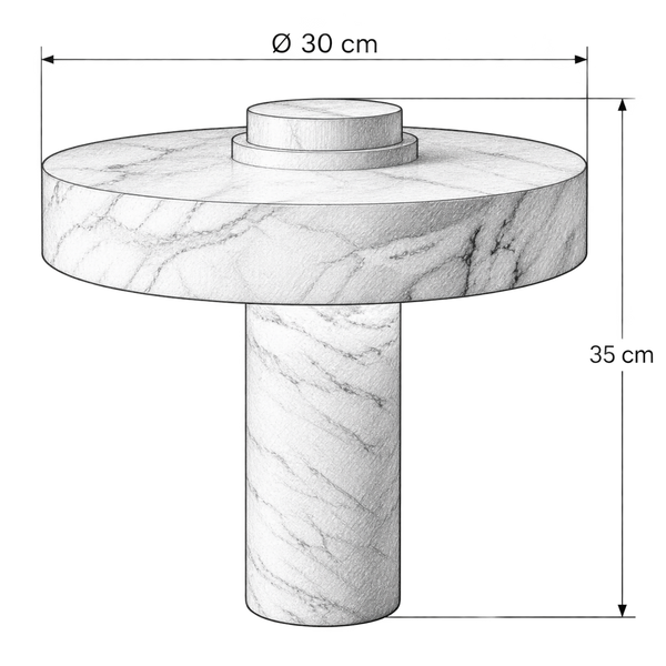 Lampara de mesa Lithos símil mármol