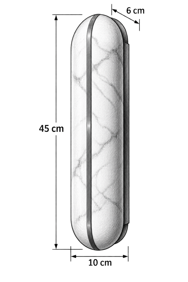 Lampara de pared Lithos oval stripe símil mármol