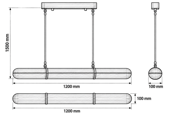 Lampara de colgar Vetro Ribbed Glass line
